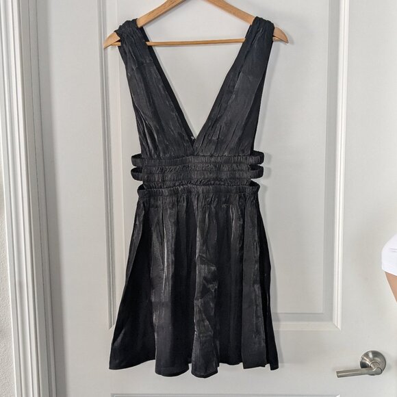 Heart & Heels Dress Juniors XL Black Cutout Plunge Front/Back Metallic Party Fun - Picture 10 of 15